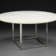 PK54 Chrome-plated steel and marble circular dining table designed 1963  by Poul Kjærholm